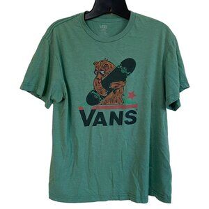 Vans T-Shirt Bear Holding Skateboard Size Youth XL Tshirt T Shirt Tee Green